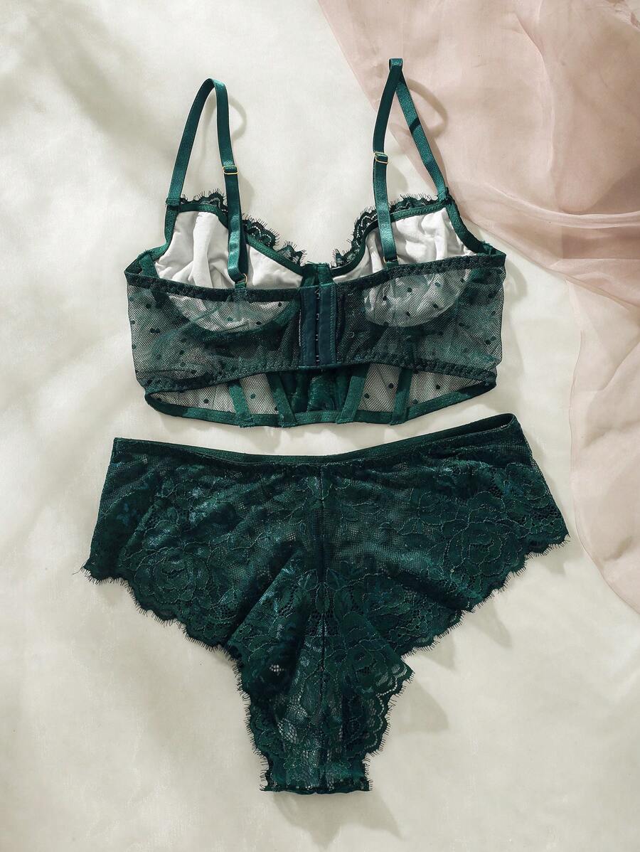 Floral Lace Push Up Lingerie Set