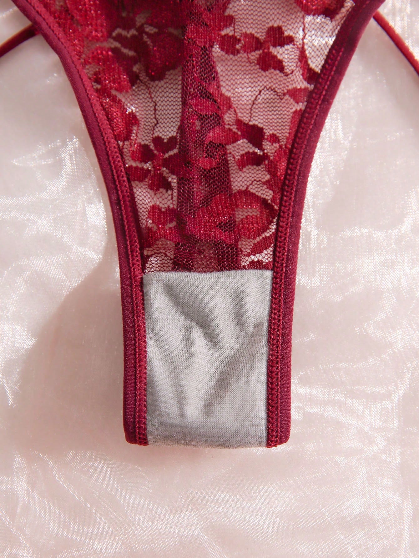 4pack Floral Lace Letter Tape Panty