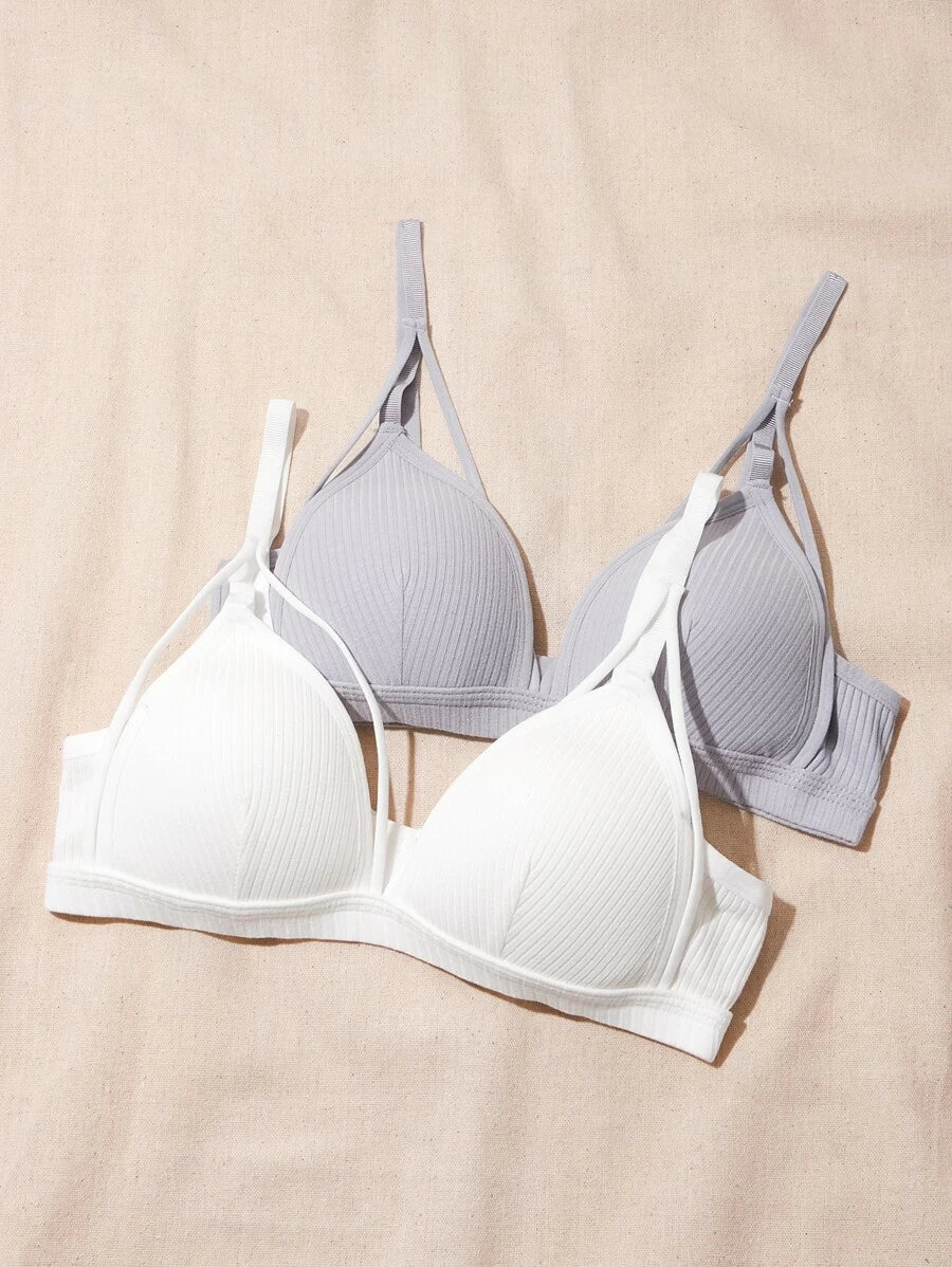 2pack Ribbed Harness Bra Set