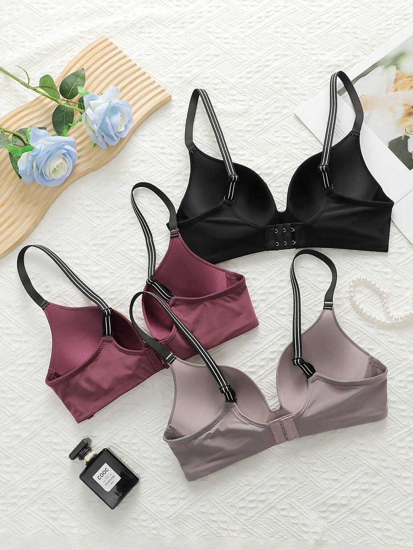 Letter Print Strap Bra Set 3pack Sports