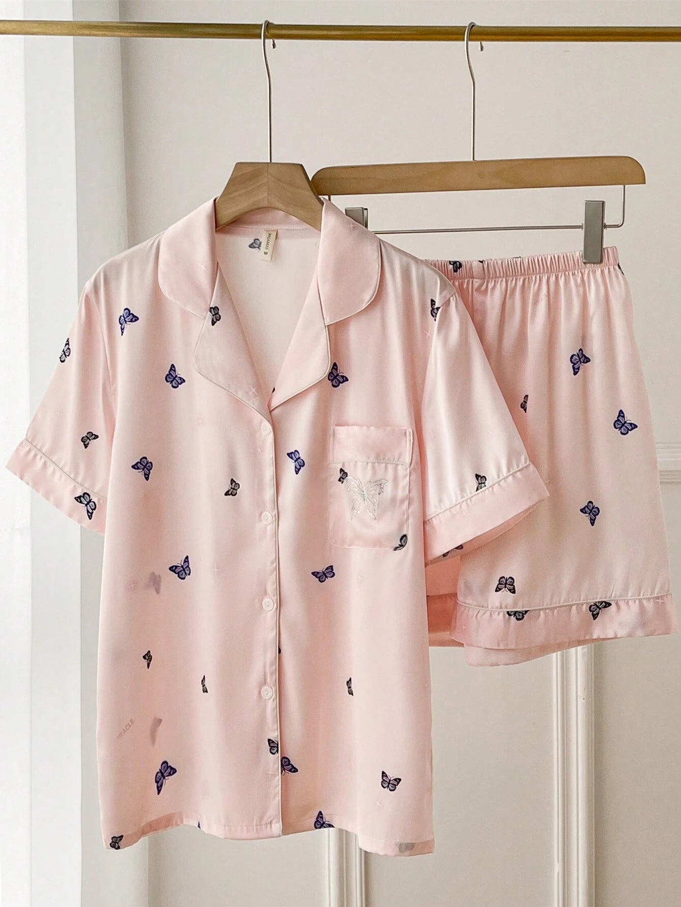 Women's Short Sleeve Ice Silk Premium Homewear Set