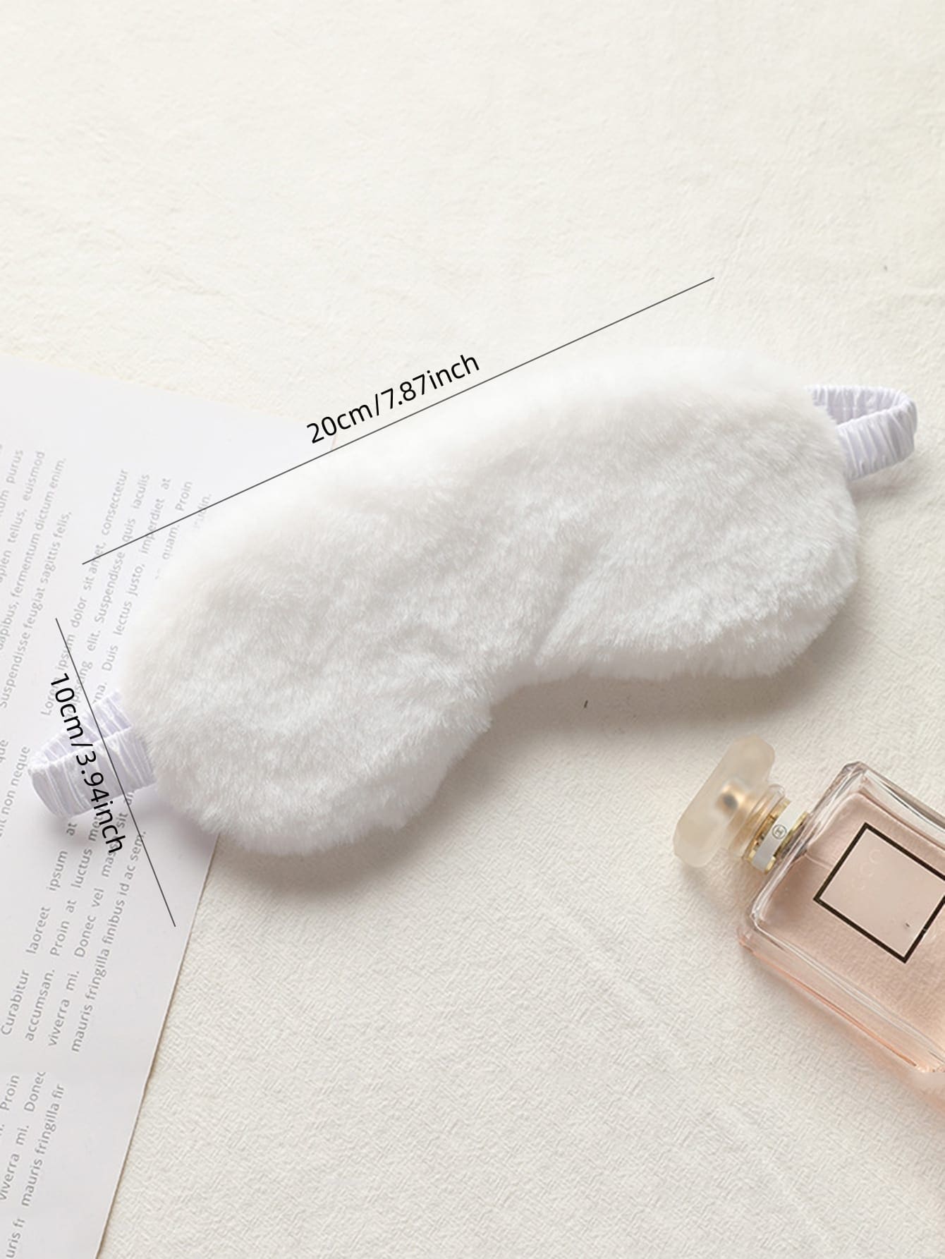 1pc Solid Color Fuzzy Eye Cover, Black Plush Warm Eyeshade For Sleeping