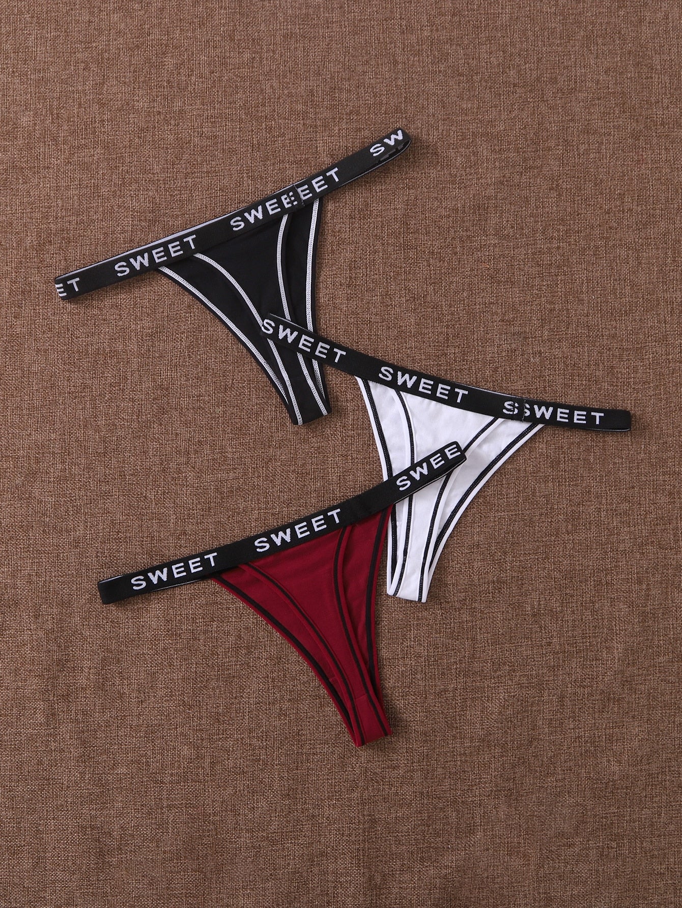 3pack Letter Tape Panty Set