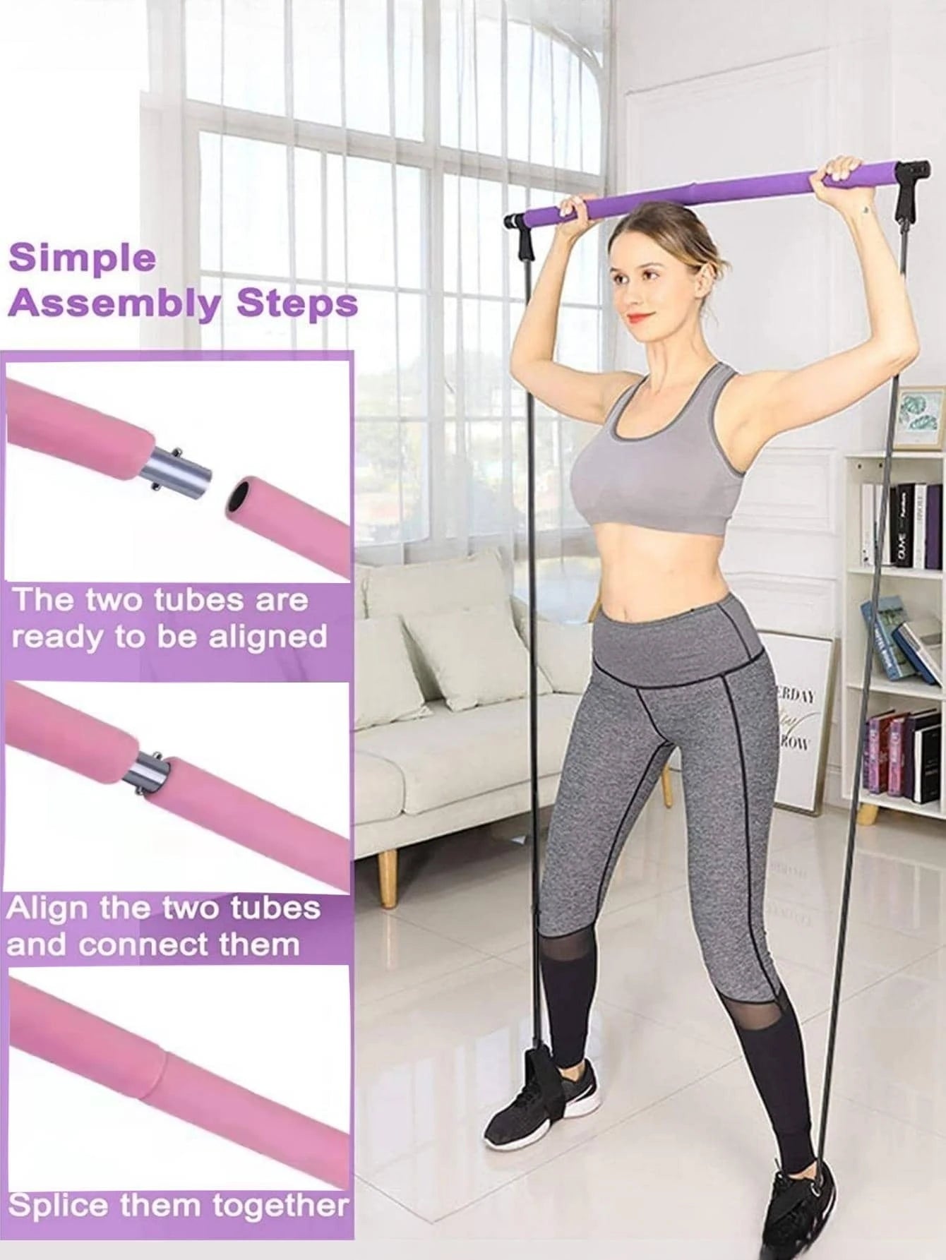 1pc Fitness Multifunction Puller purple One-Size