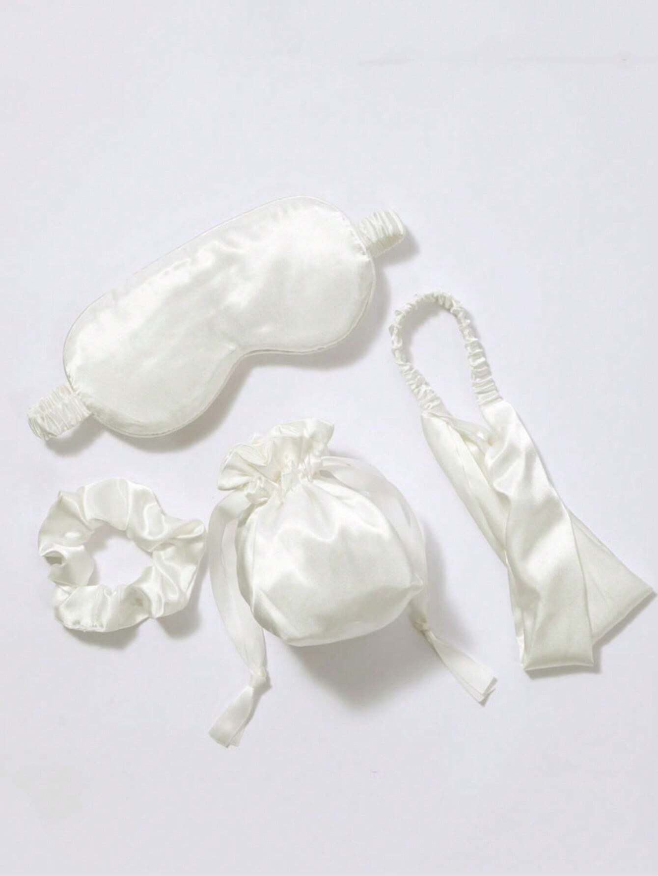 4pcs/Set Silk-Like Eye Mask, Headband, Scrunchie And Sleep Set