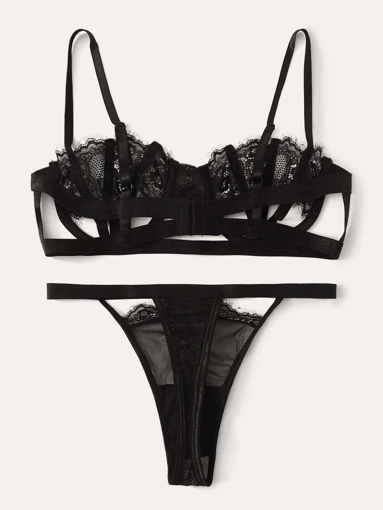 Floral Lace Underwire Lingerie Set