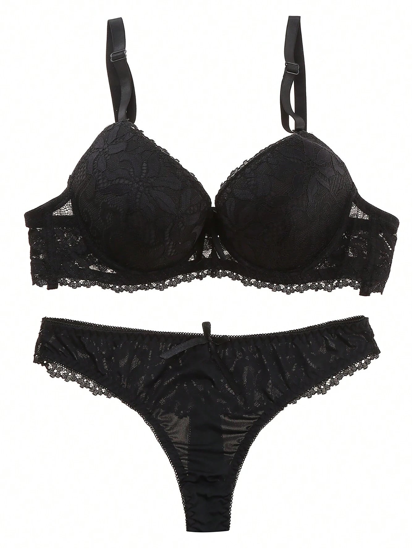 Ladies' Lace Solid Color Bra &amp; Panty Set, Lingerie