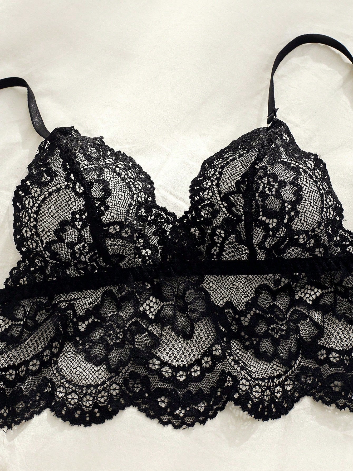 SHEIN Floral Lace Split Thigh Lingerie Set