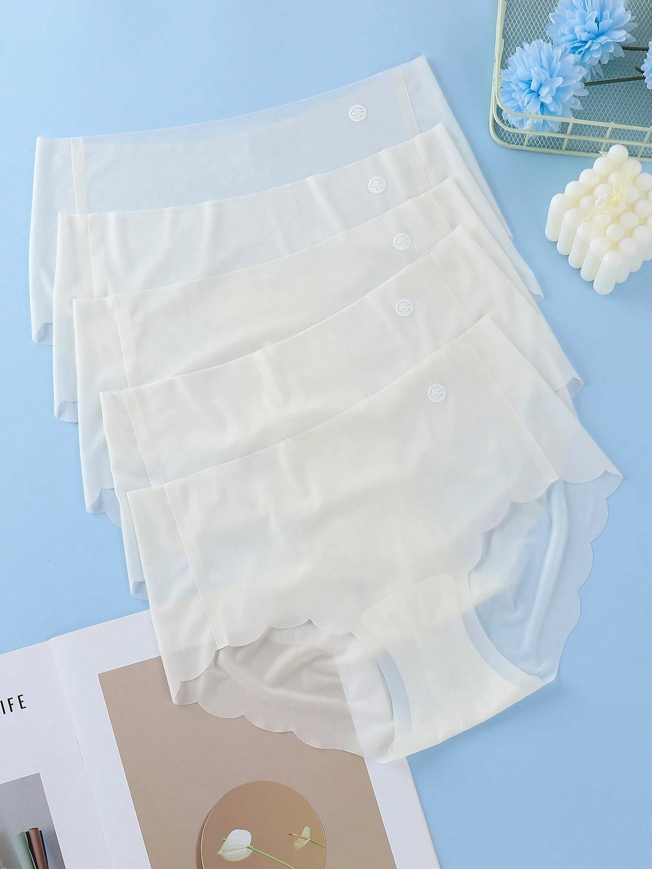 5pcs/Pack Ultra-Thin Ice Silk Seamless Women Panties
