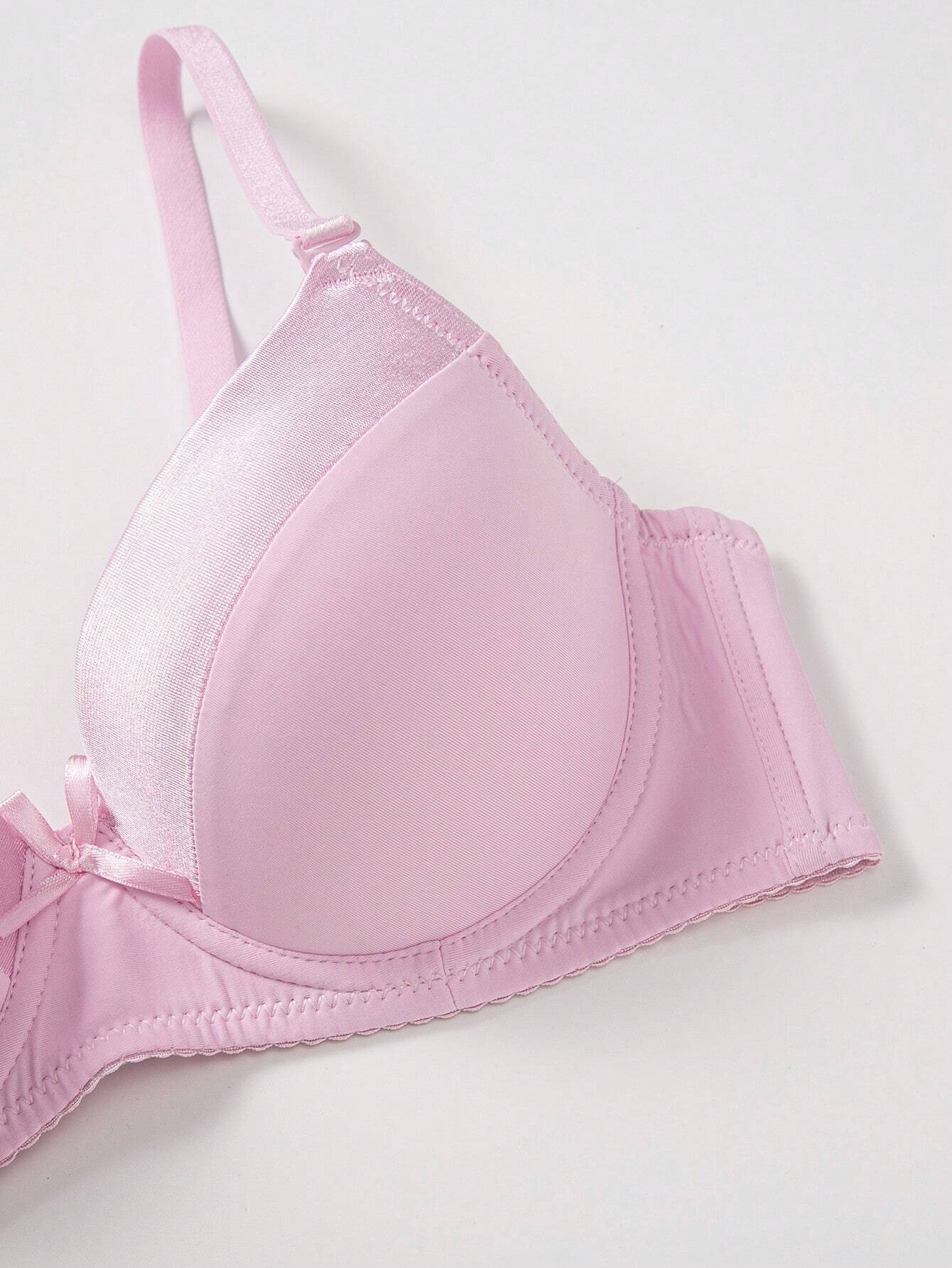 2pcs Solid Underwire Push Up Bra