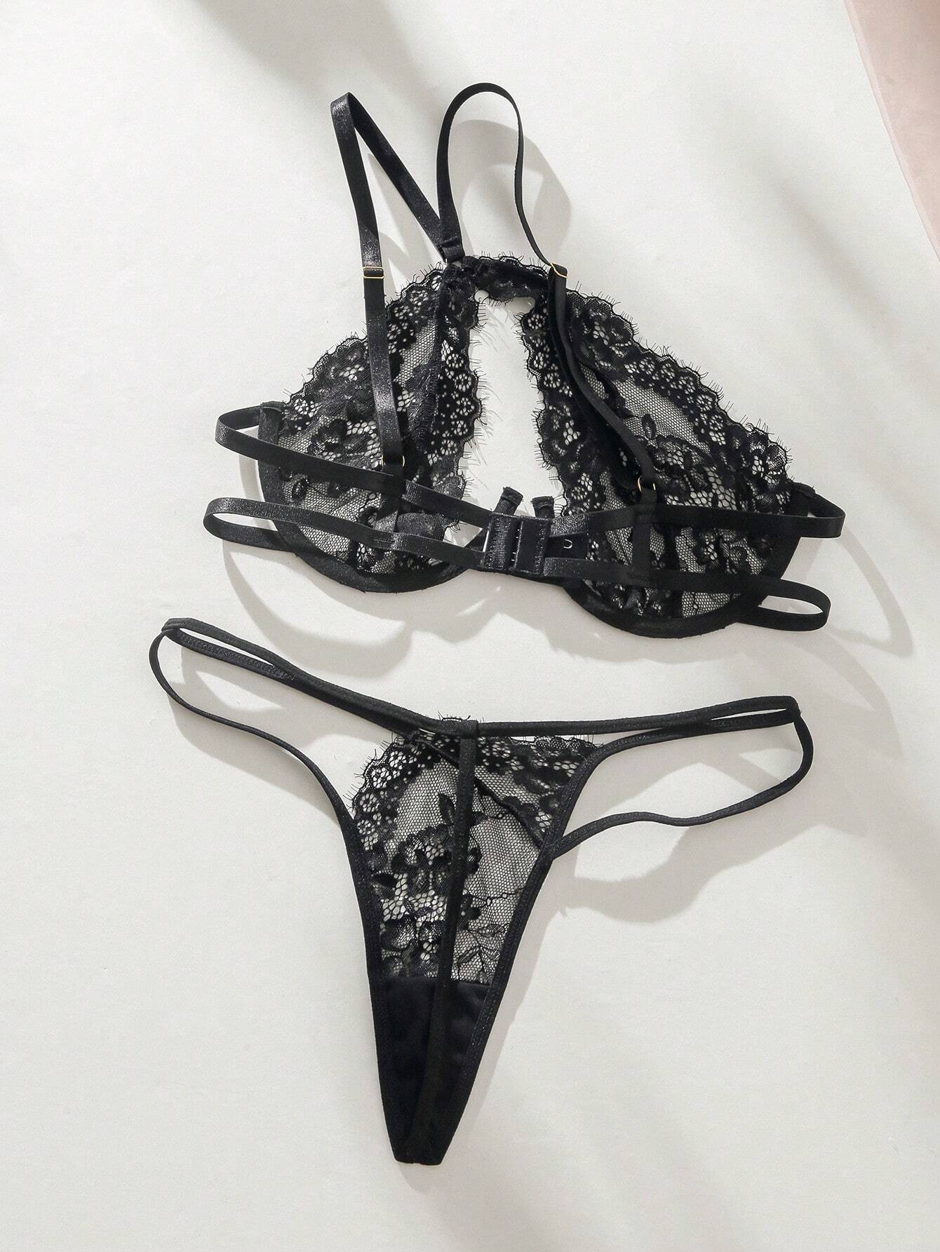 Women's Single-Shoulder Lace Sexy Lingerie Set