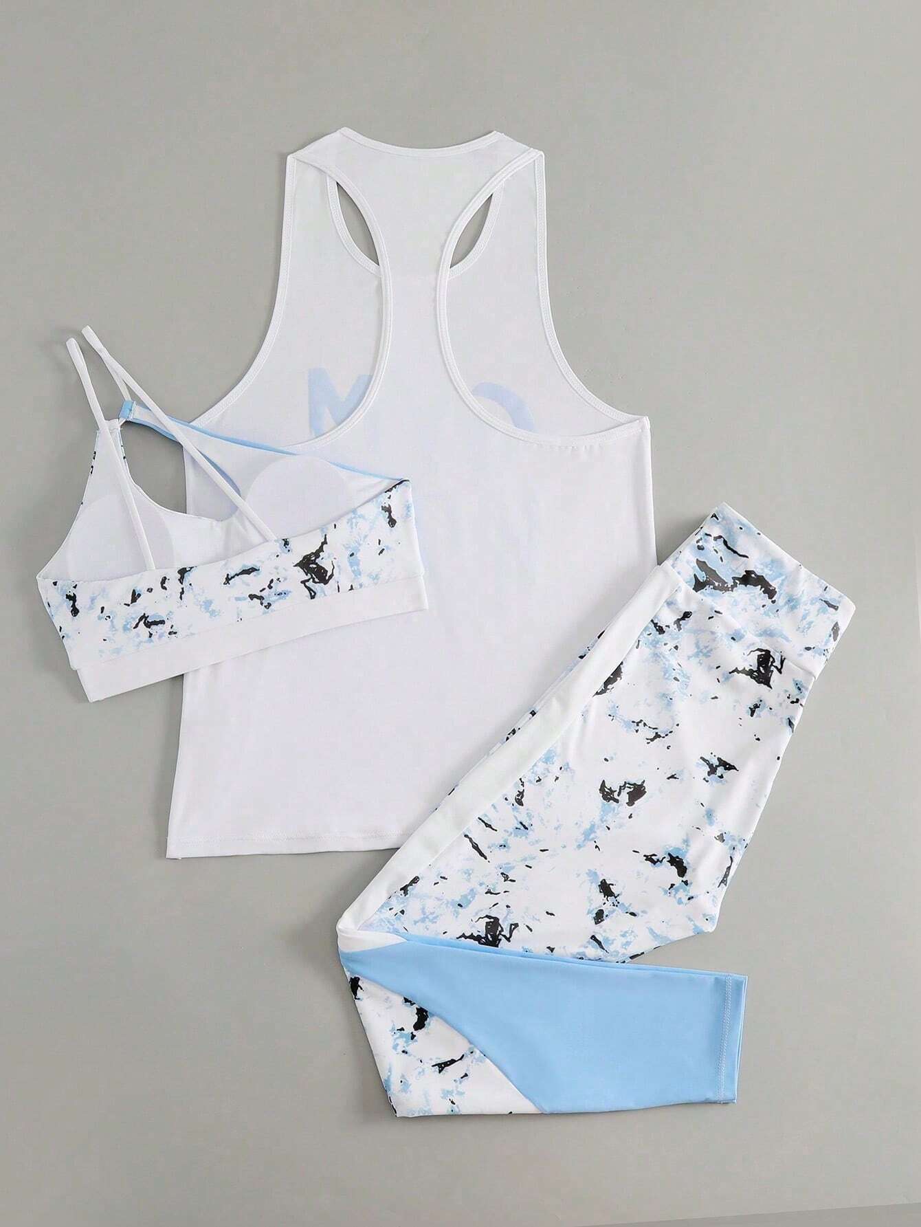 Yoga Trendy Letter Graphic Sports Set Workout Set