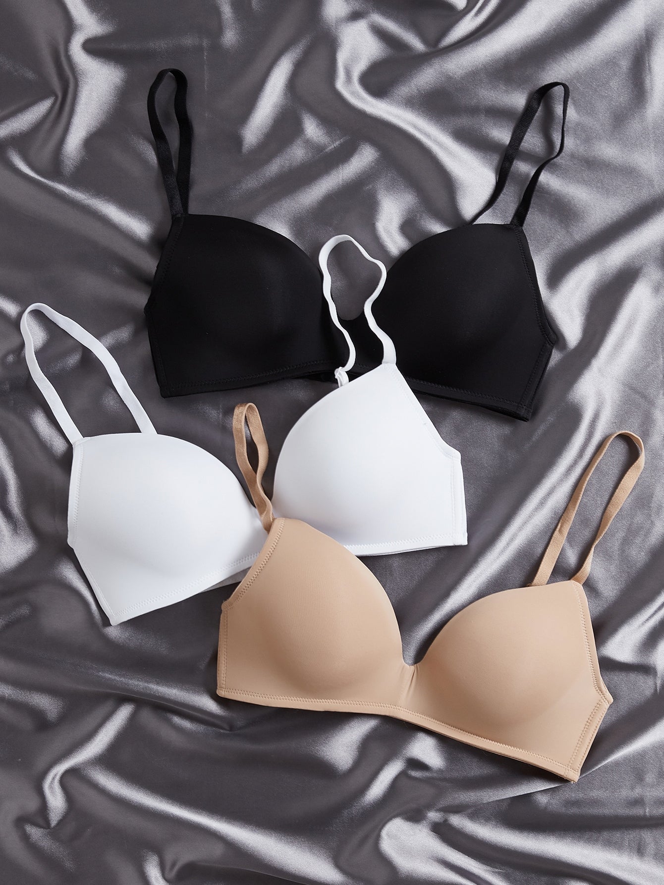 3pack Solid Bra Set
