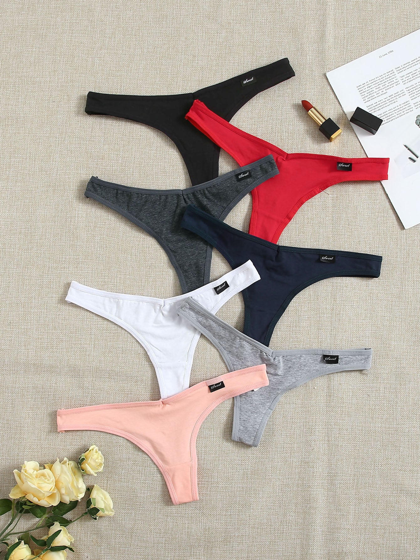 7pack Solid Simple Panty