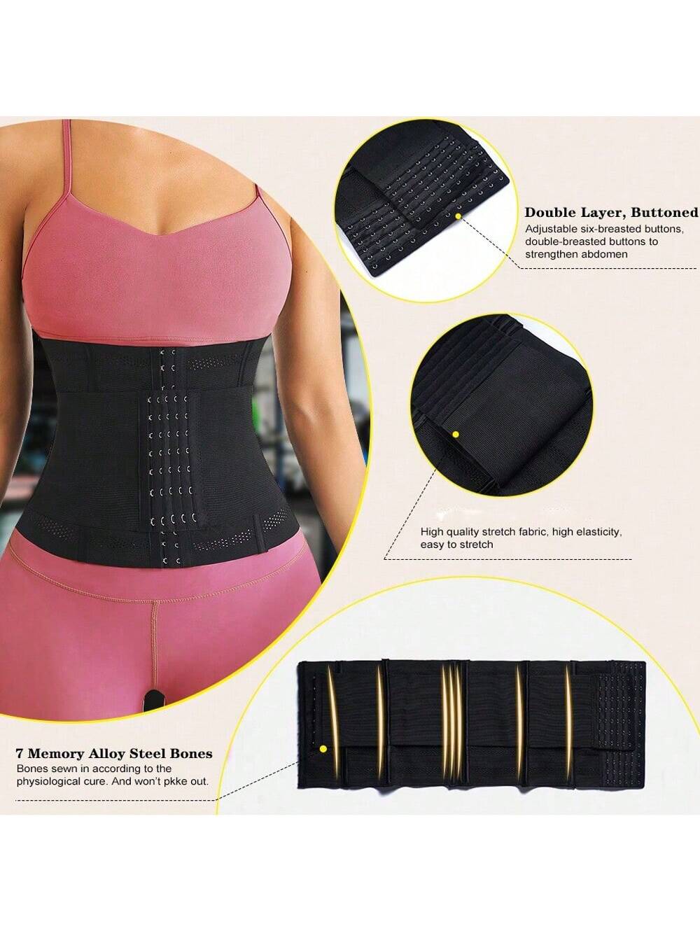 1pc Wrap Waist Trainer Double Belt Body Shaper Corset Shapewear Slimming Sheath