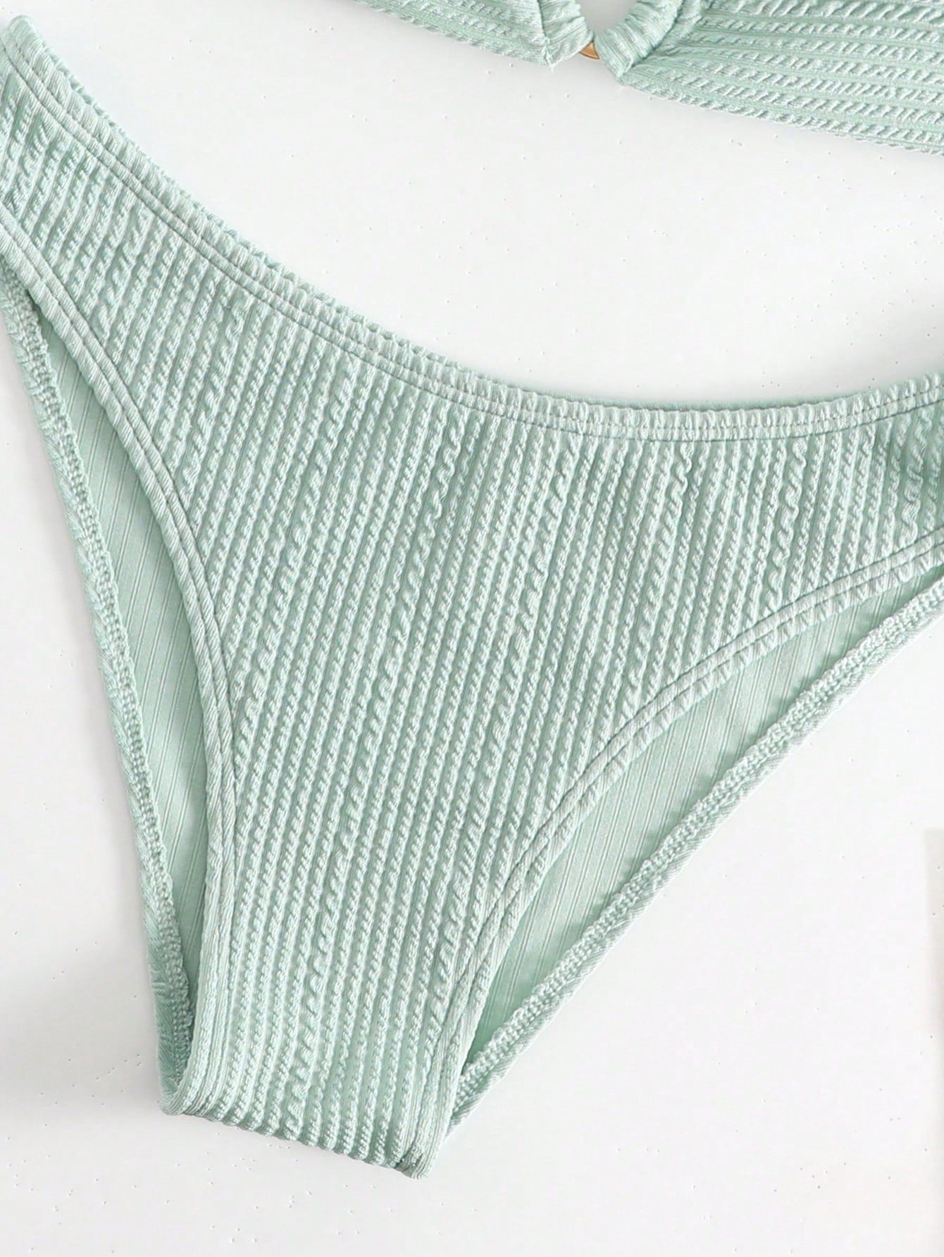 SHEIN Swim SXY Mono Bikini Set Chain Linked Halter Push Up Bra &amp; Bikini 2 Piece Swimsuit