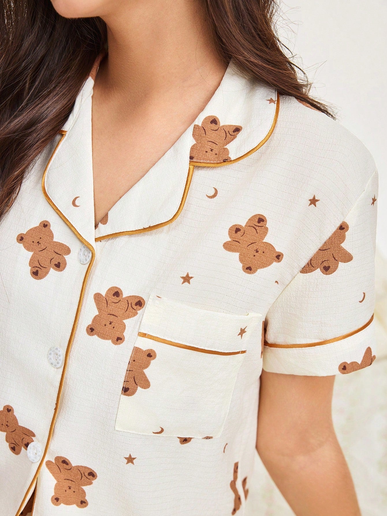 Women's Pajama Set With Teddy Bear Print