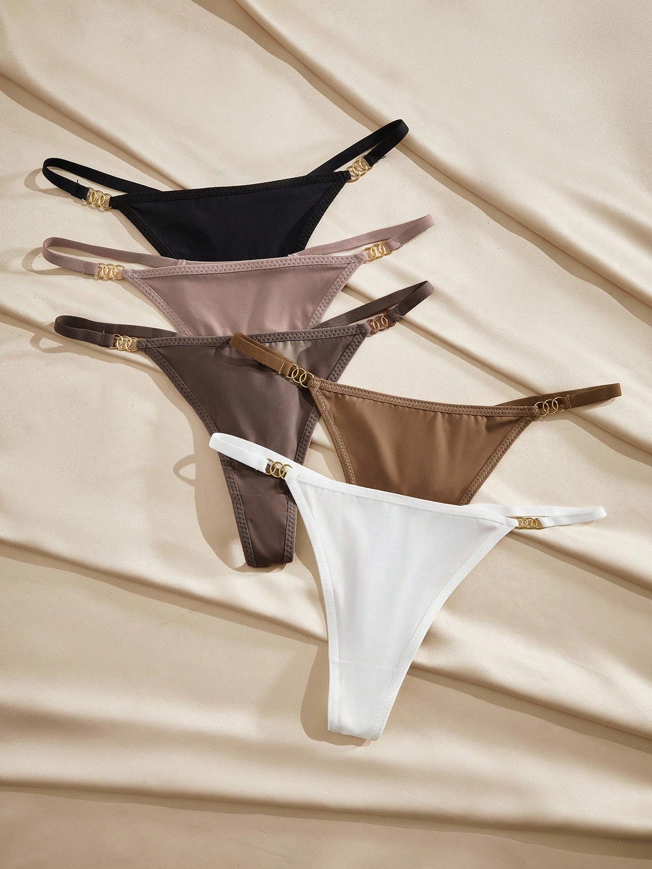 5pcs/Pack Women's Fashionable Sexy Low-Waist Thong Panties
