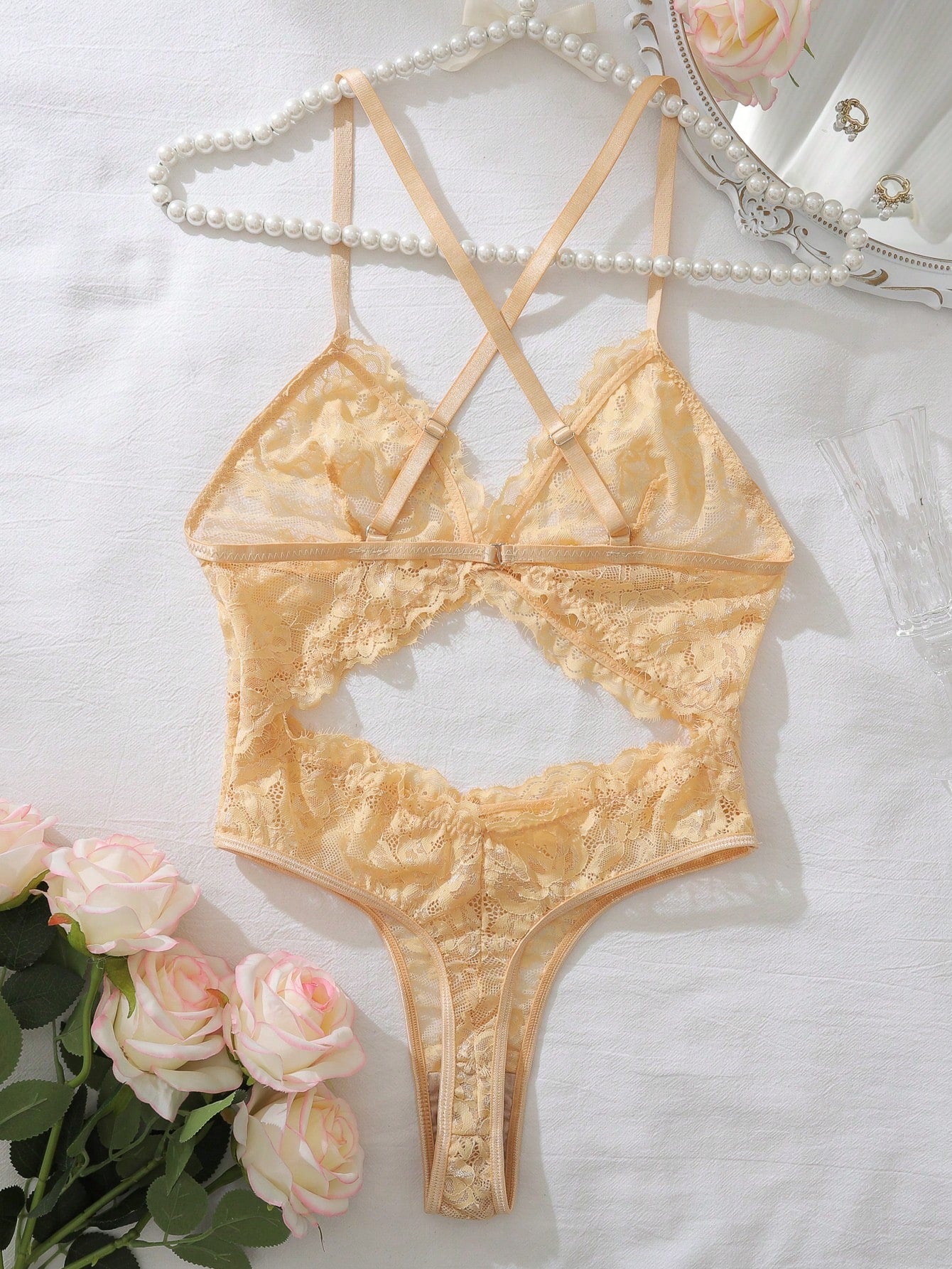 Elegant Lace Eyelash Sexy Temptation Women Bodysuits