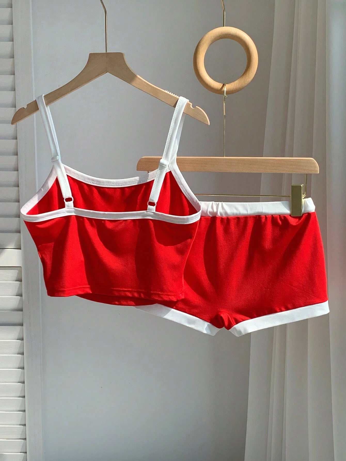Comfortcana Brazil Flag & Letter Print Cropped Camisole Top And Shorts