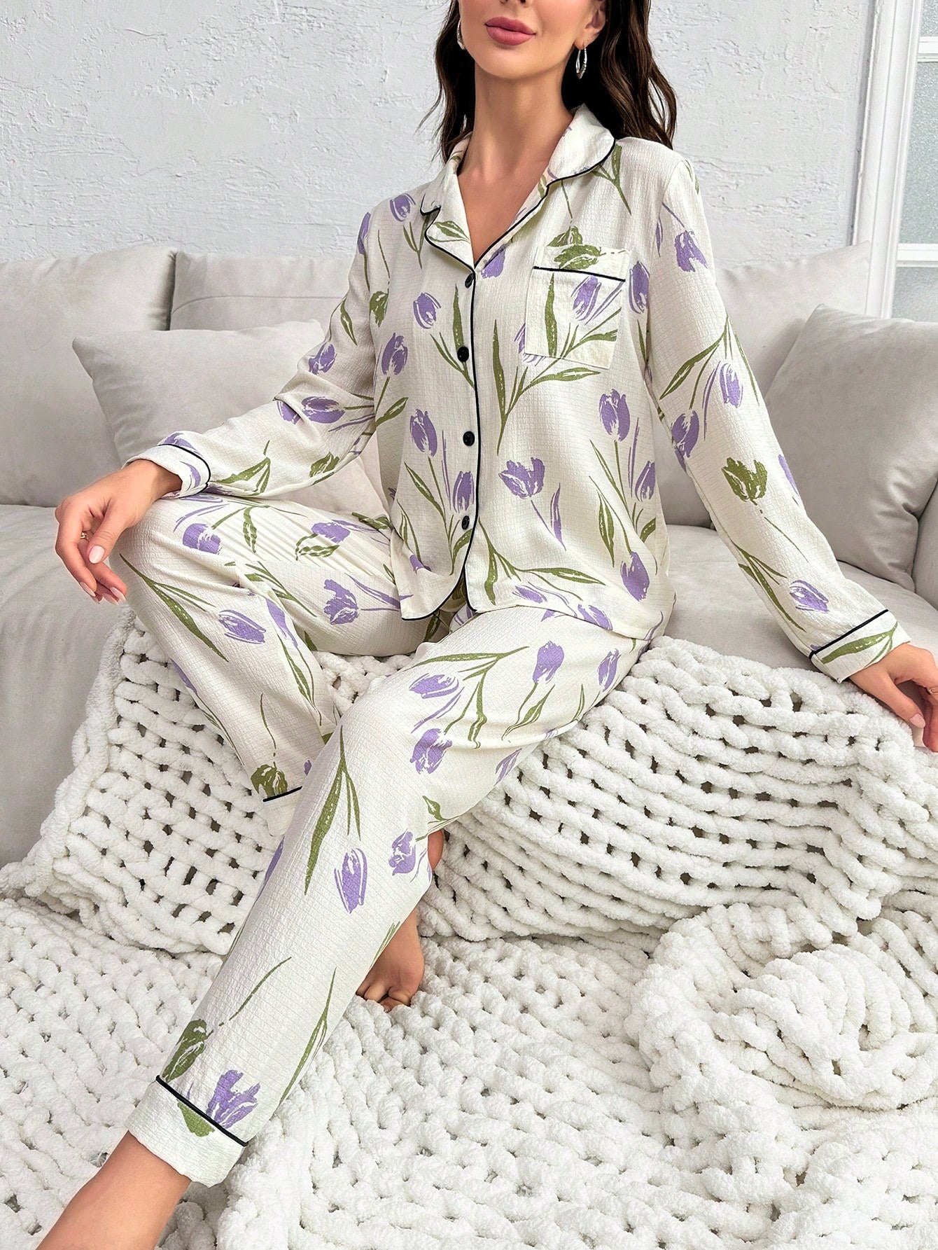 CottageSlumber Flower Pattern Pajama Set