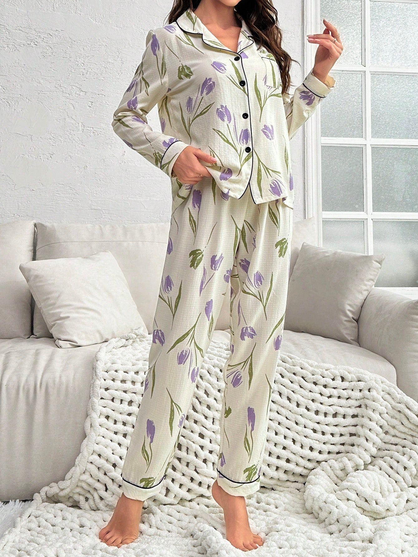 CottageSlumber Flower Pattern Pajama Set
