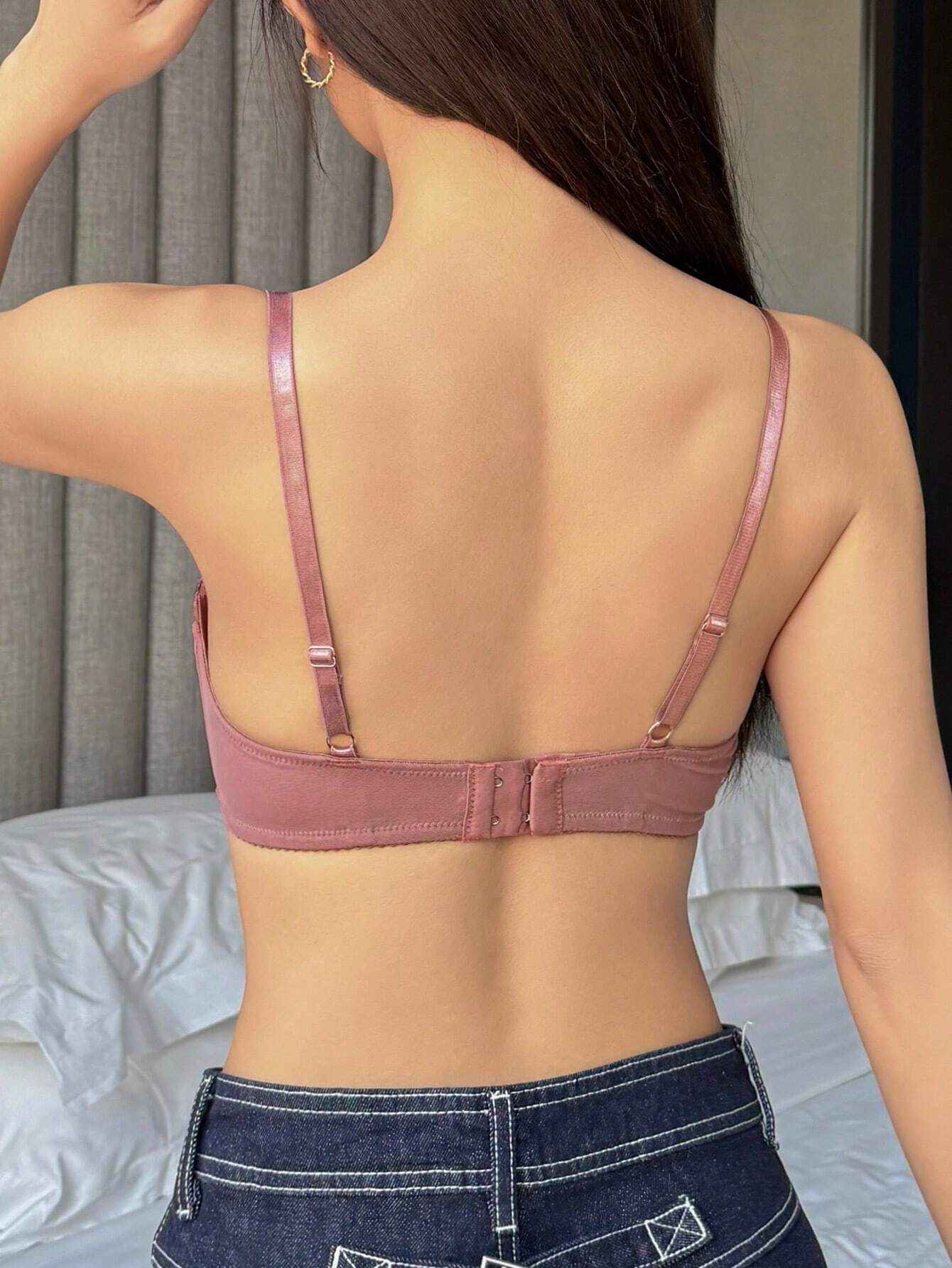 DAZY Contrast Lace Mesh Padded Sexy Bra