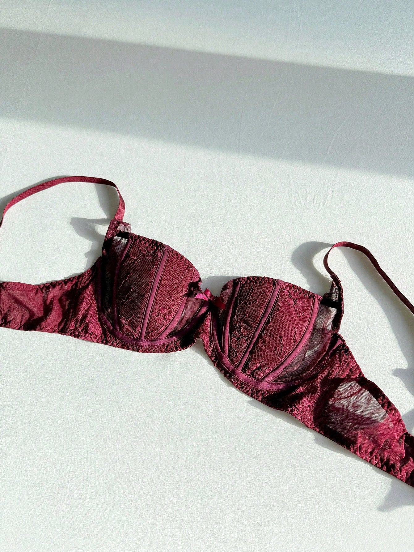 DAZY Contrast Lace Mesh Padded Sexy Bra