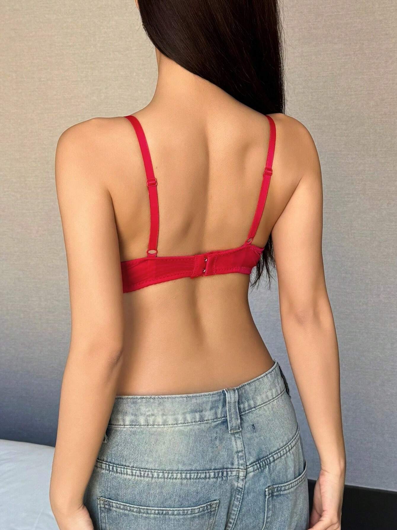 DAZY Contrast Lace Mesh Padded Sexy Bra