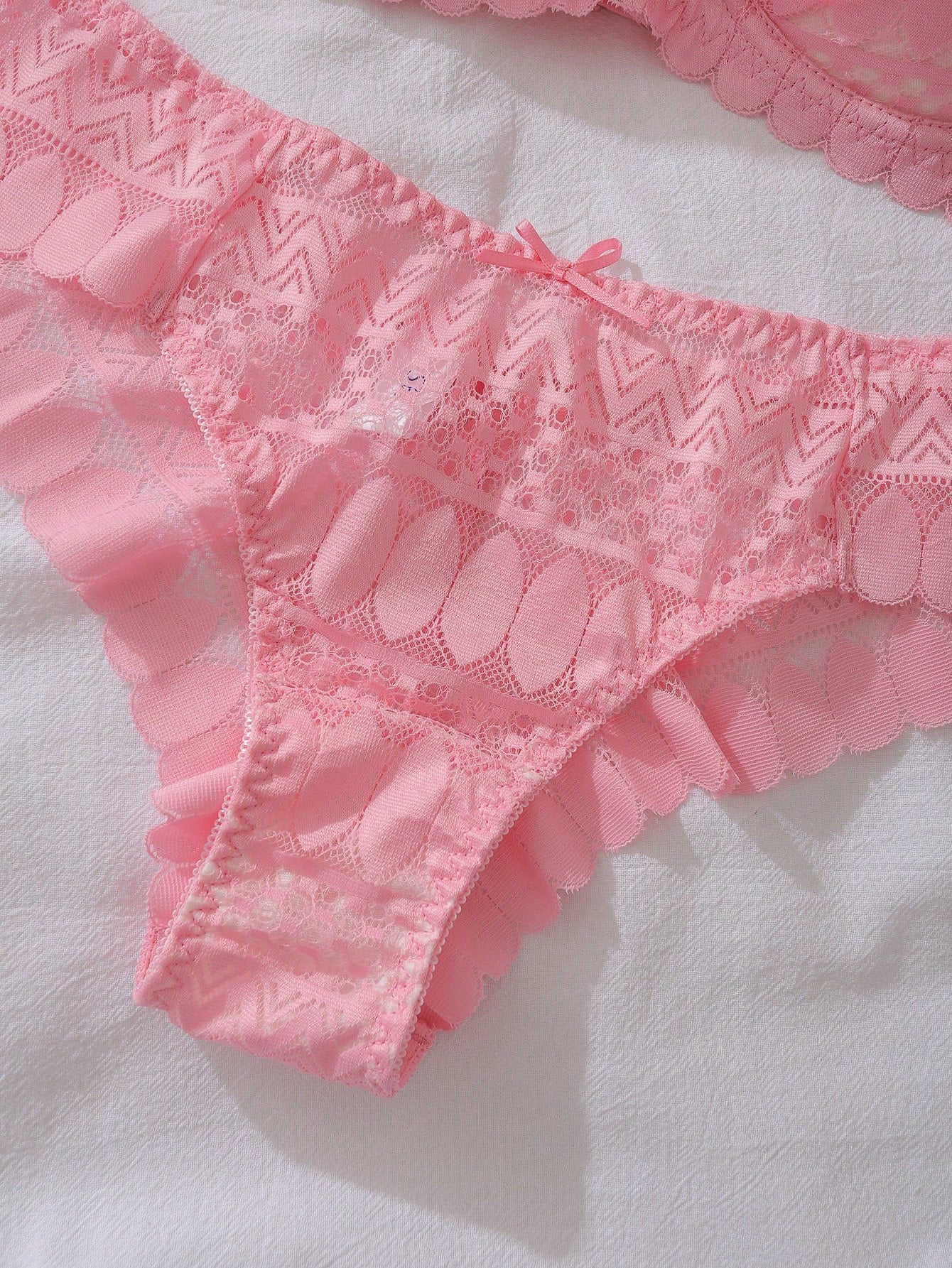 Women's Lace Bow Decor Sexy Lingerie Set