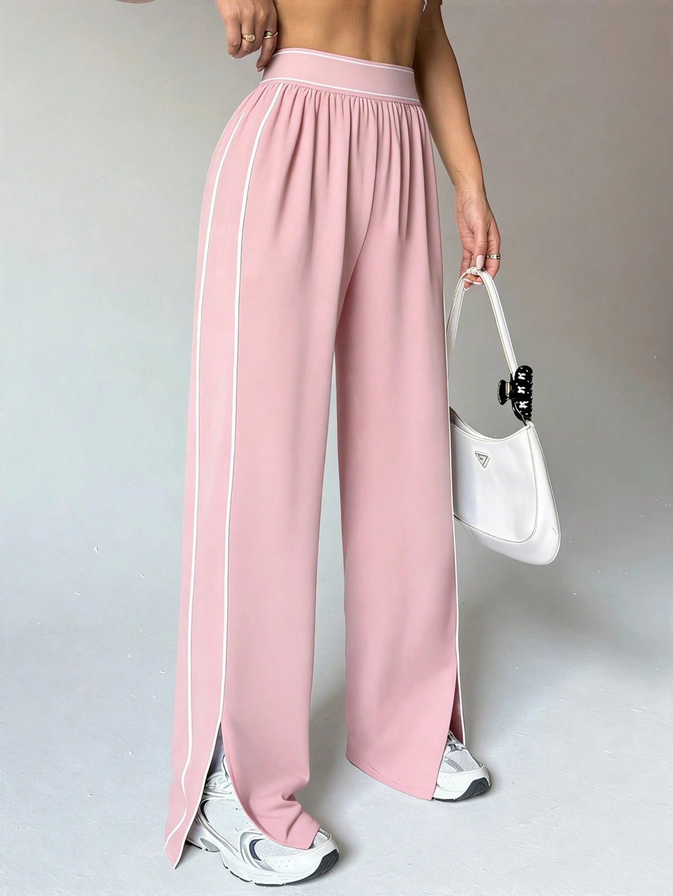 Women's Loose Fit Straight Leg Sweatpants With Pockets Pink