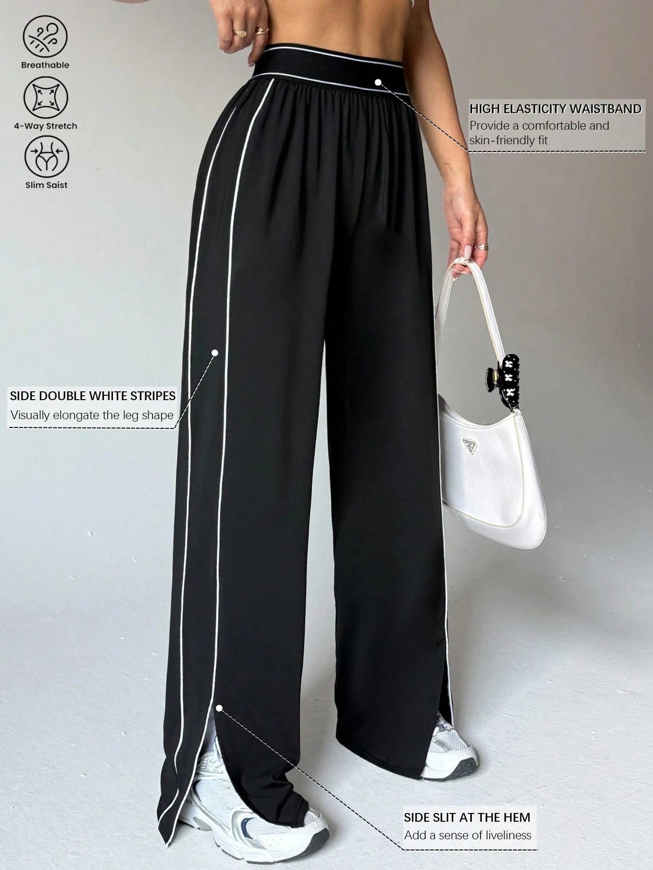Women's Loose Fit Straight Leg Sweatpants With Pockets