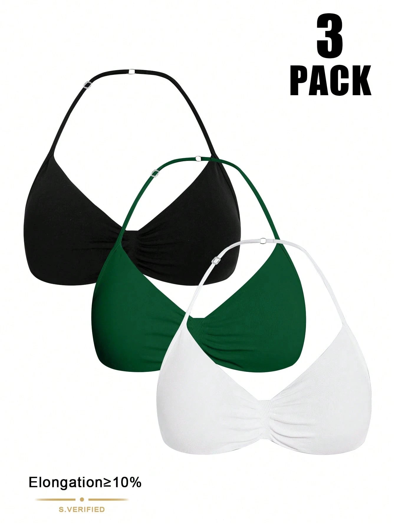 Solid Color Pleated Racerback Sports Bra