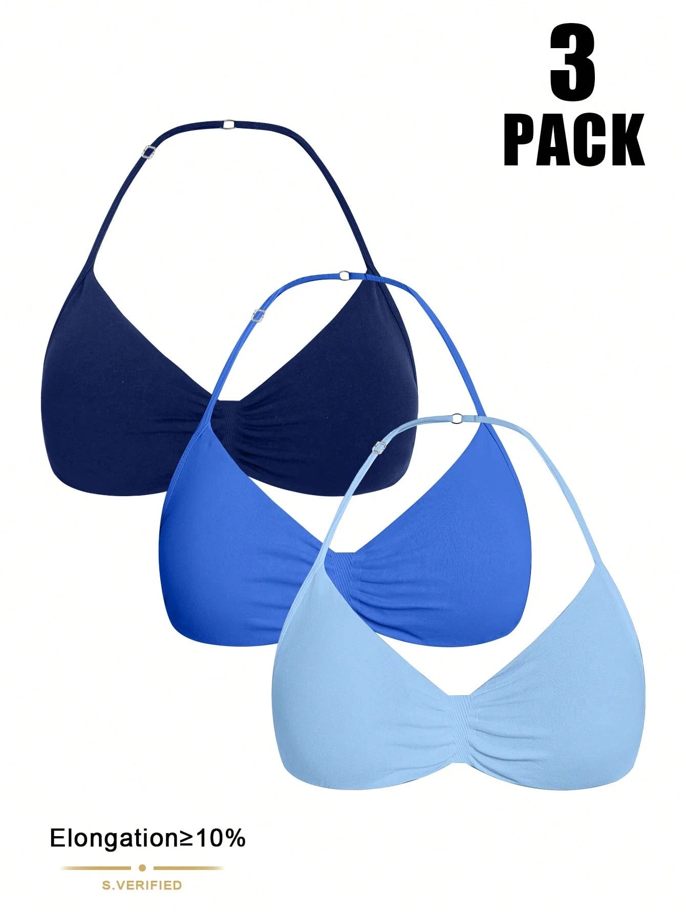 Solid Color Pleated Racerback Sports Bra