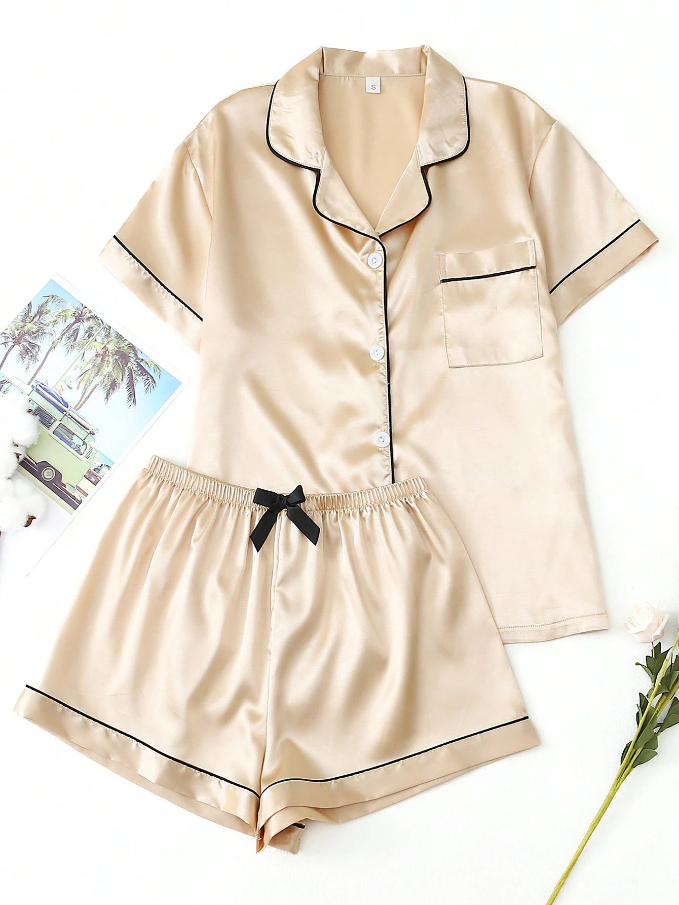 2pcs Satin Pajama Set