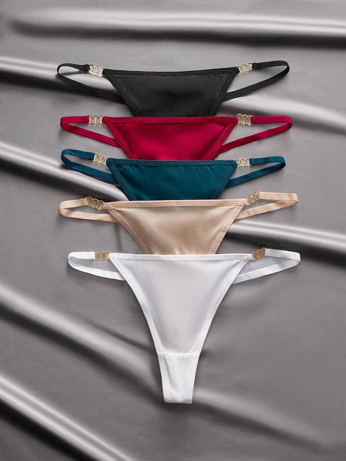 5pcs/Pack Women's Fashionable Sexy Low-Waist Thong Panties Multicolor 3