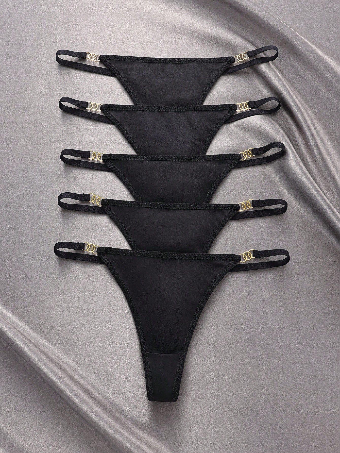 5pcs/Pack Women's Fashionable Sexy Low-Waist Thong Panties