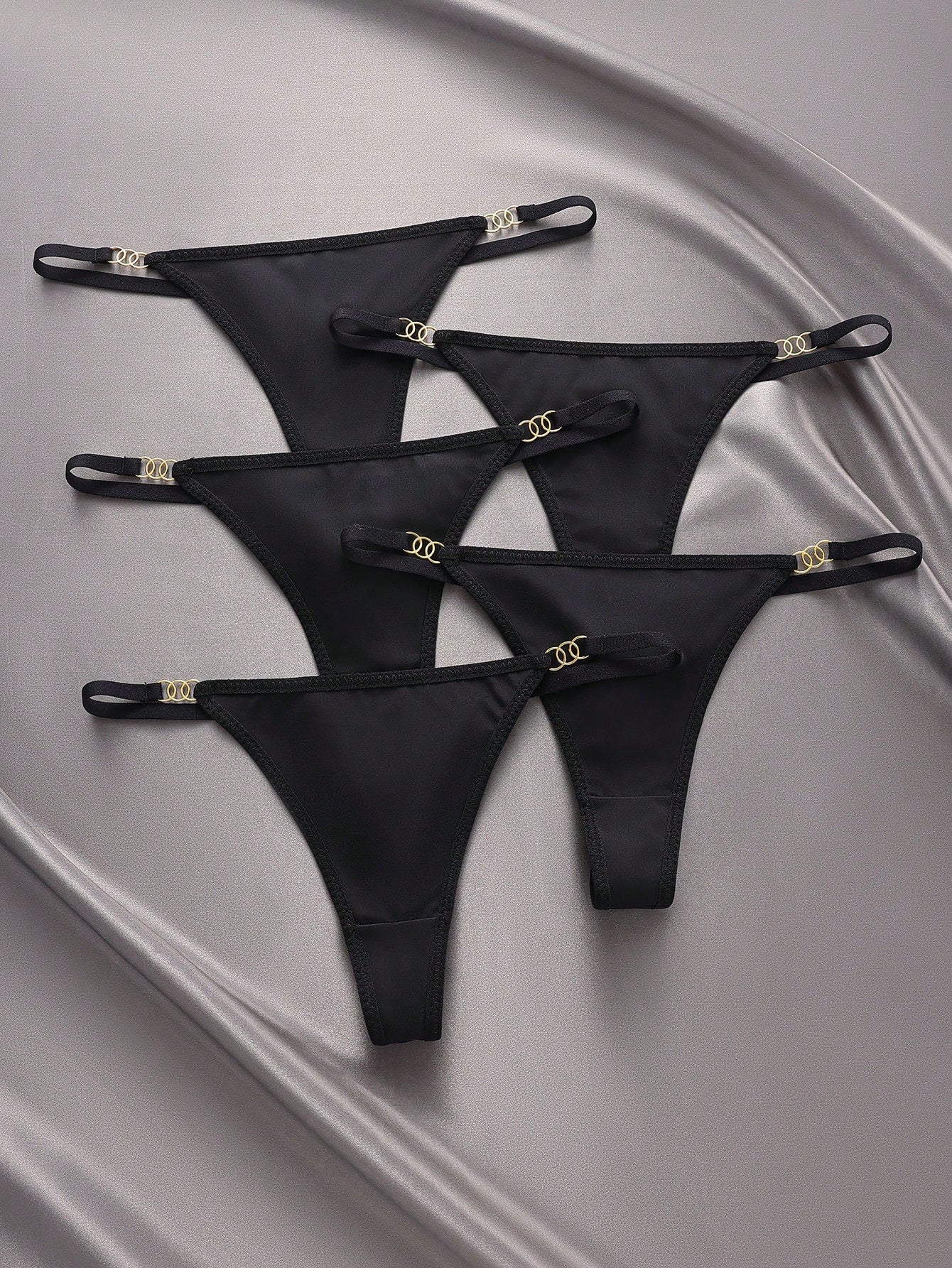 5pcs/Pack Women's Fashionable Sexy Low-Waist Thong Panties