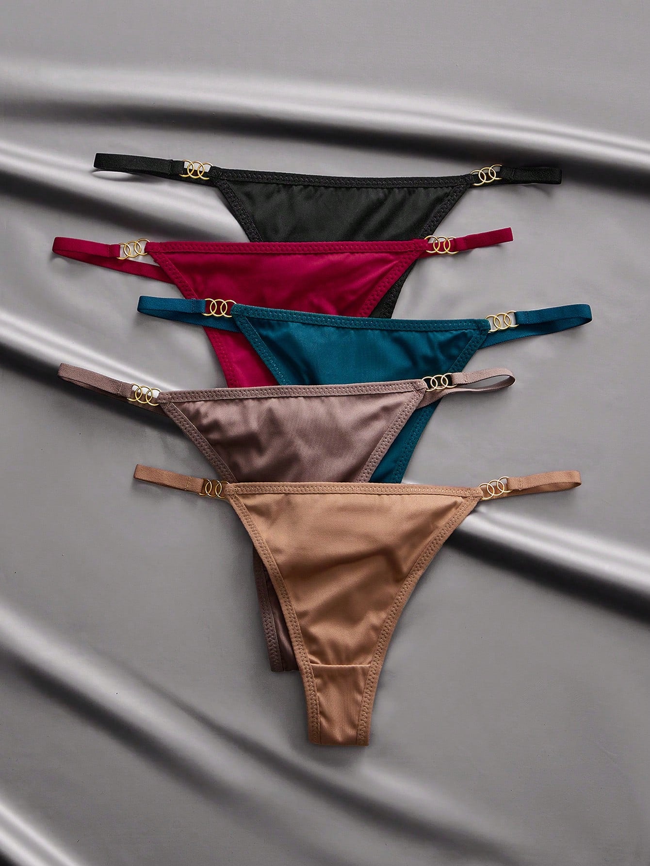 5pcs/Pack Women's Fashionable Sexy Low-Waist Thong Panties Multicolor 7