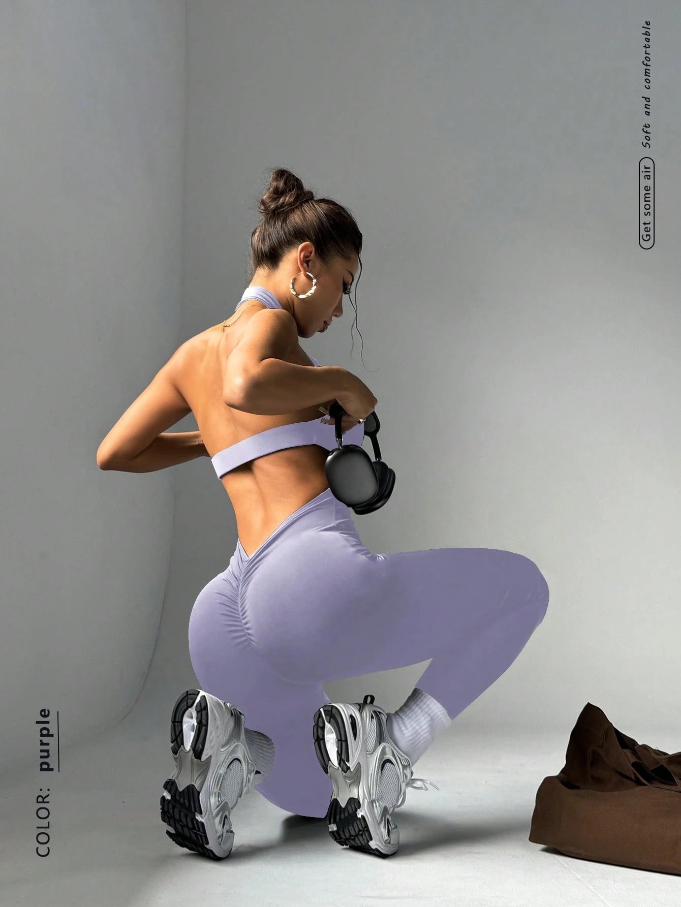 Elegant High-Waisted Street Vintage Casual Cycling Slim-Fit Training Fashionable Yoga Jumpsuit