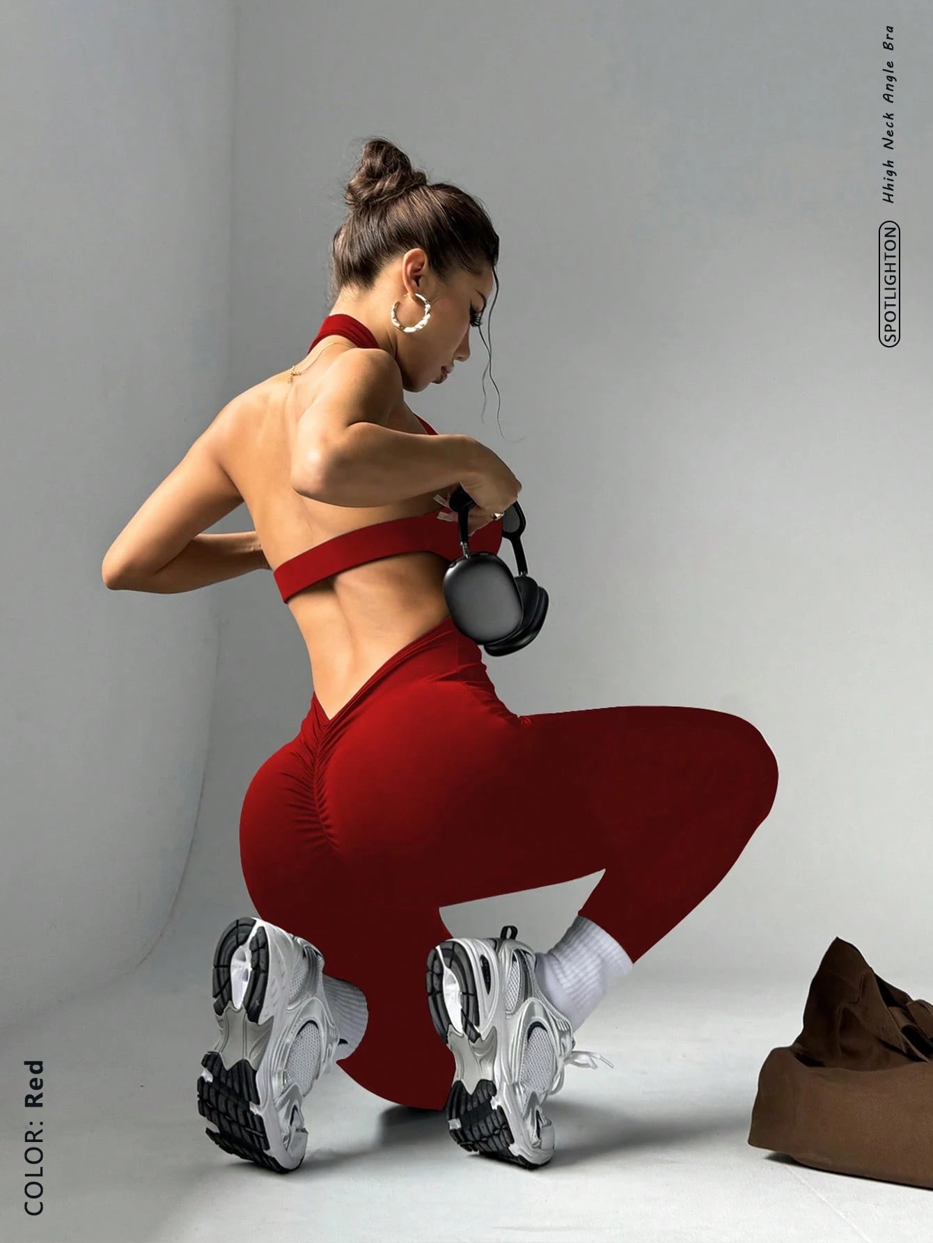 Elegant High-Waisted Street Vintage Casual Cycling Slim-Fit Training Fashionable Yoga Jumpsuit