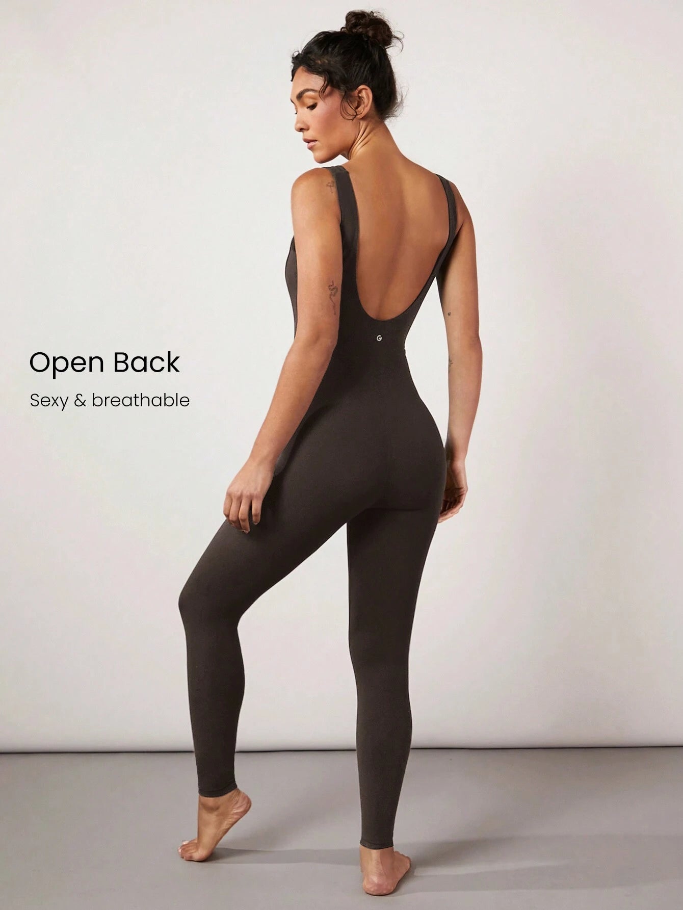 Tummy Control Open Back Gym Yoga Pilates Sports Jumpsuit