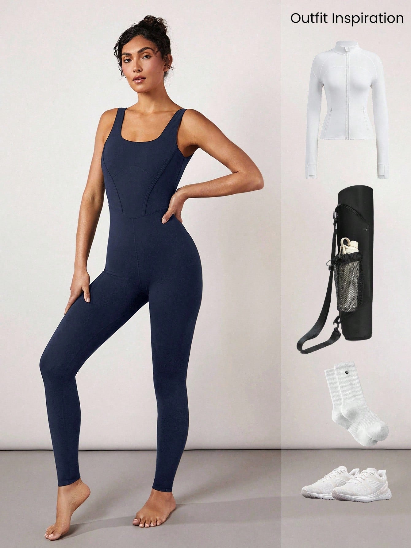 Tummy Control Open Back Gym Yoga Pilates Sports Jumpsuit