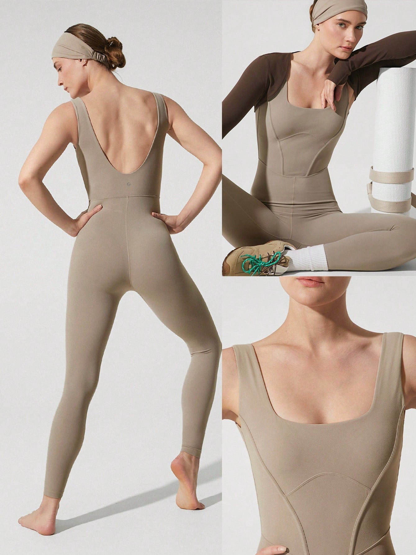 Tummy Control Open Back Gym Yoga Pilates Sports Jumpsuit