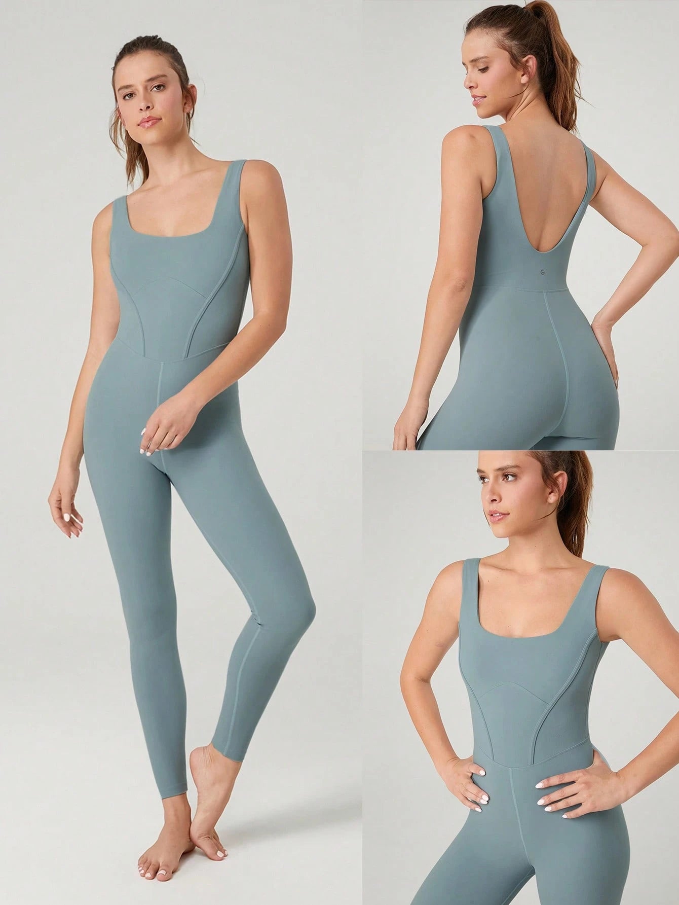 Tummy Control Open Back Gym Yoga Pilates Sports Jumpsuit