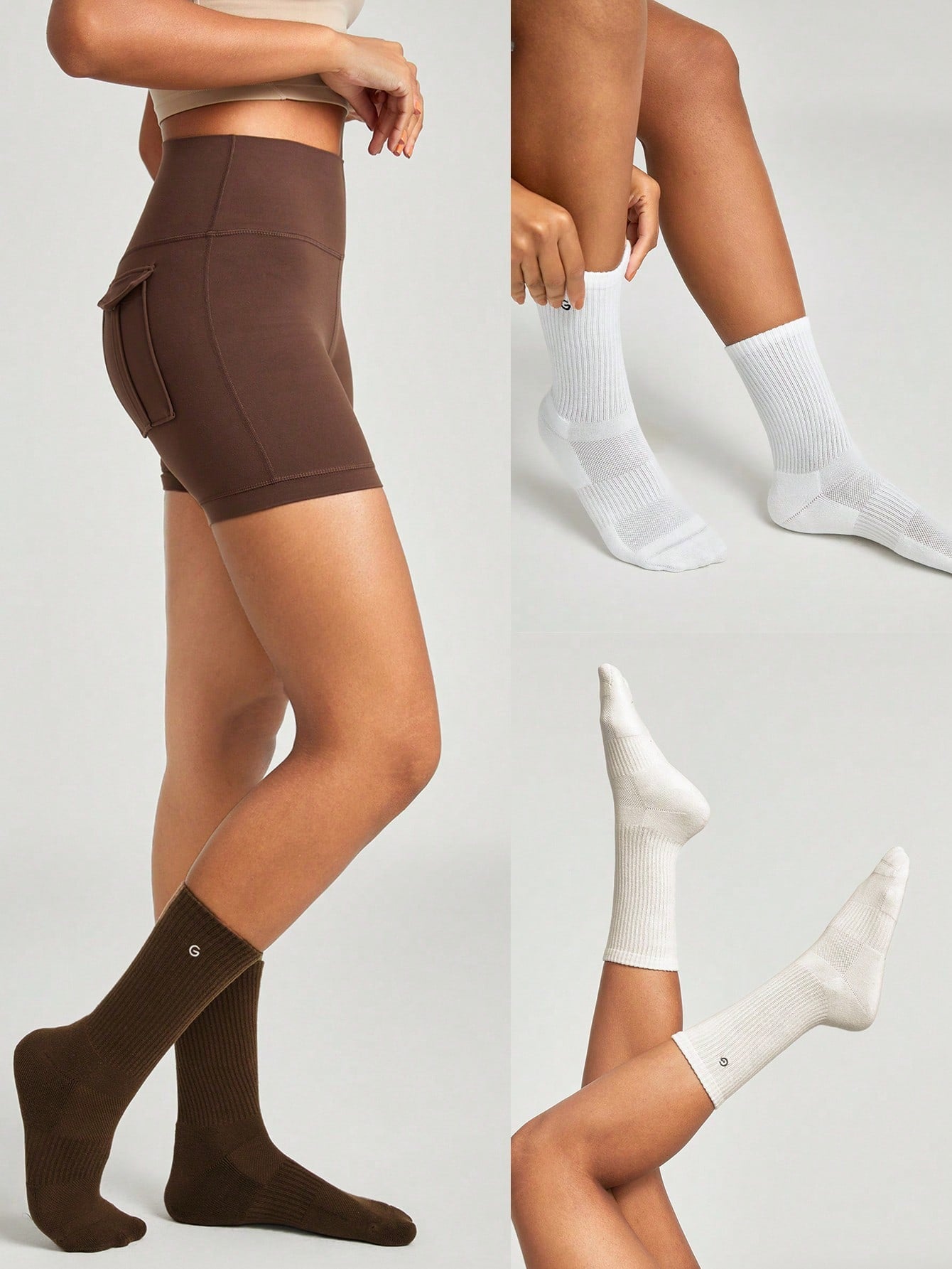 3 Pairs Socks Soft Ventilated Mesh With Embroidered Logo Gym Workout Daily