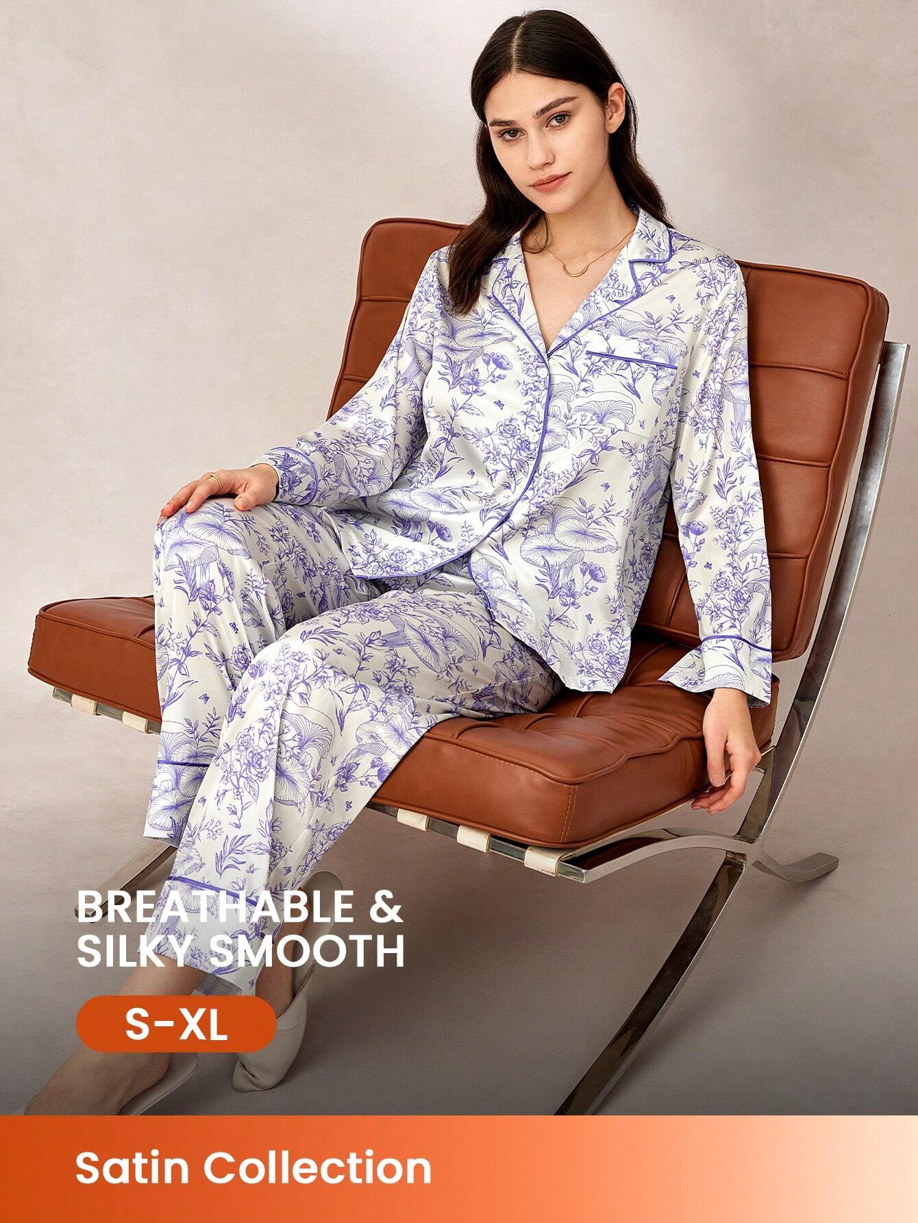 Basic Satin Solid Button-Up PJ & Lounge Sets