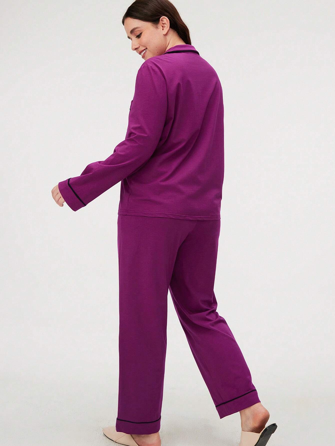 Cotton & Modal Basic Long Pajama Set