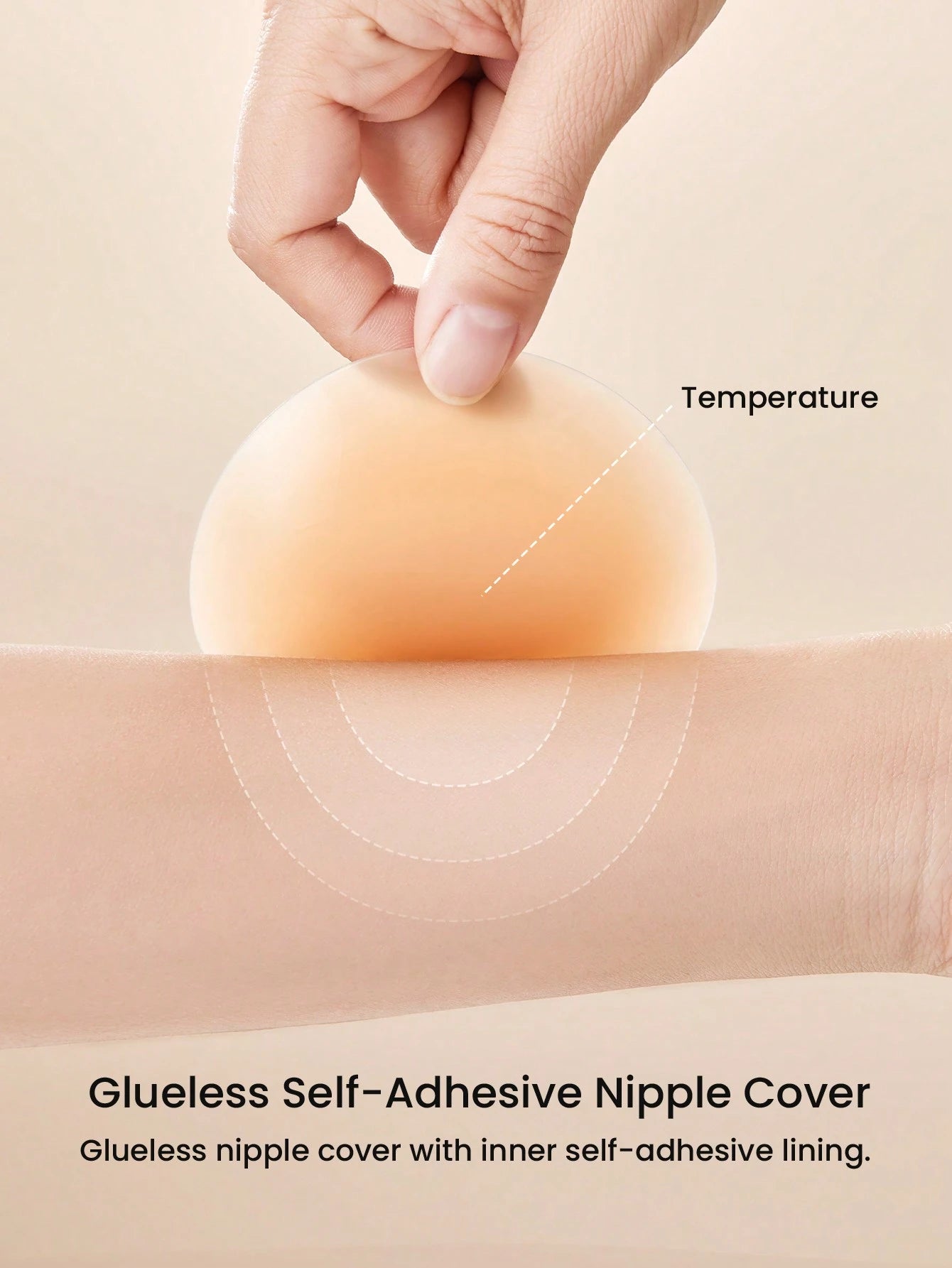 Reusable Not Sticky Self-Adhesive No-Show Silicone Nipple Covers
