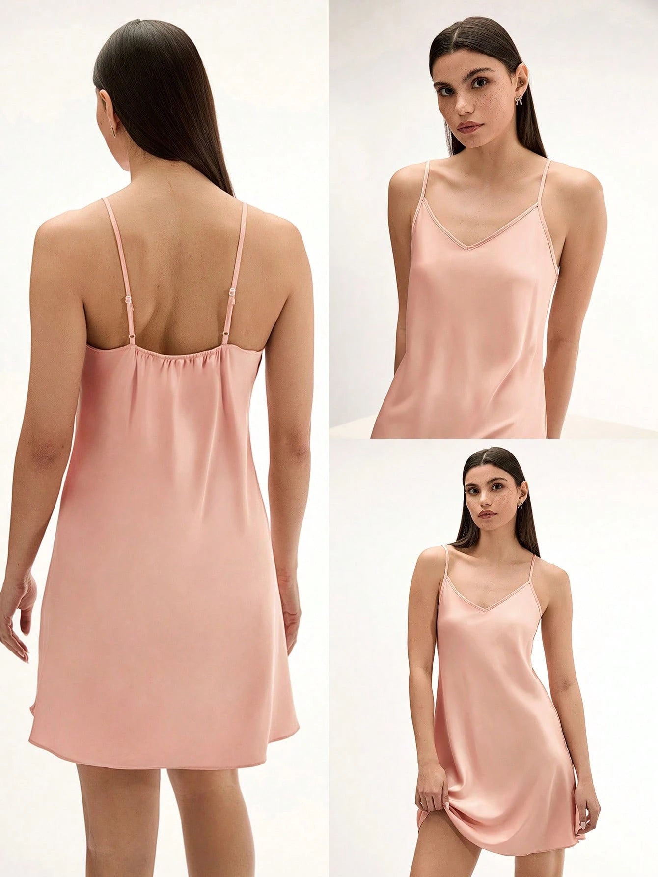 Sexy And Basic Thin Strap Satin Wedding Night Dress